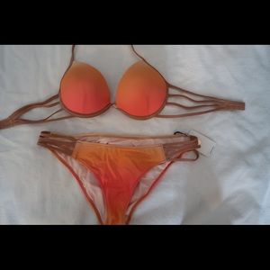 Orange/ Tan swimsuit